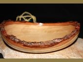 10" Tamarin Wood Bowl. Exotic Designer Carved Wooden Bowl. Art Gallery Grade!