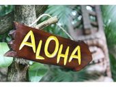 12" "ALOHA" DRIFTWOOD SIGN- Rustic Tropical Tiki Bar Sign. Pool Decor. Gifts with aloha...