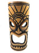 12" LONO  (Lucky and Strength) Warrior Chief Bamboo Tiki Mask. Pop Art Decoration