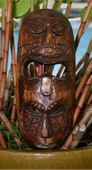 12" Fijian LUCKY Mask - SYMBOL of LUCK and HAPPINESS - HAND CARVED Oceanic Art