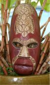12" Fijian TIki Mask with two Turtles. Symbol of the OCEAN GOD. South Seas Oceanic Art