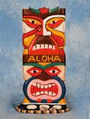 12" Happy Colorful Ocean Tiki Mask.  Hawaiian Tropical Decor