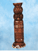 12" OAHU Tiki Totem. Hawaiian Wood Sculpture. Polynesian Carvings. Oceanic Art