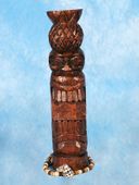 12" OAHU Tiki Totem. Hawaiian  Wood Sculpture. Polynesian Carvings. Oceanic Art