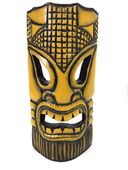 12" Polynesian Faux Bamboo Mask. Tropical Pop Art Tiki Decoration
