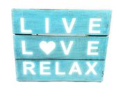 LIVE LAUGH RELAX DRIFTWOOD SIGN - Rustic Tropical Tiki Bar Sign. Pool Decor
