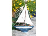 12" Sailboat Wall Hanging - White and Blue Coastal Colors.  Nautical Decor 