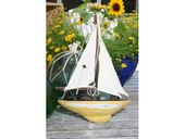  12" Sailboat Wall Hanging - White and Yellow Coastal Colors. Nautical Decor
