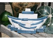12" Sailboats Napkin / Letter Holder. Available in Red Yellow and Blue Coastal Colors. Nautical Kitchen Decor