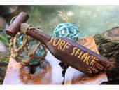 12" SURF SHACK Shark Bite Nautical Tiki Bar Paddle. Hawaiian Tiki Bar / Luau Sign, Maritime Theme Decor