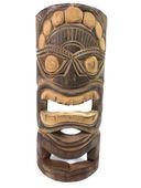 12" EARTH Good Crop Tiki Idol Mask. Hand Painted Polynesian Carving. South Seas Tropical Decor 