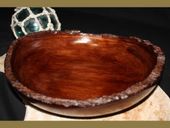 12" Tamarin Wood Bowl. Exotic Designer Carved Wooden Bowl. Art Gallery Grade!