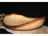 12" Tamarin Wood Bowl. Exotic Designer Carved Wooden Bowl. Art Gallery Grade!