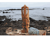 12" TIKI AKUA KAI - Ocean Tiki - Natural ACACIA KOA Wood- Hawaiian Decor