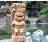 12" TIKI God Of King Kamehameha -  Tiki God of Strength.  Museum Replica. Made of ACACIA KOA - Provenance: KONA Original: BISHOP MUSEUM, Hawaii 