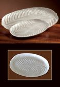 13 1/2" SMALL Capiz Shell Tray, Double Leaf Design - Natural Finish- Tropical Table Accents.