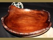 14" Tamarin Wood Bowl. Exotic Designer Carved Wooden Bowl. Art Gallery Grade!