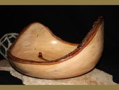14" Tamarin Wood Bowl. Exotic Designer Carved Wooden Bowl. Art Gallery Grade!
