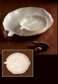 15" LARGE Capiz Shell Plate, Casandra Leaf  Design - Natural Finish- Tropical Table Accents. Hawaiian Gifts with Aloha...