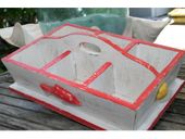 16" DIVIDER TRAY with 6 Sections. Available in Blue / Red / Yellow Coastal Colors. Nautical Decor