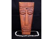16" PAPUA  Tiki Mask. Polynesian Hand Carved  Premium Mango Wood Sculpture. 