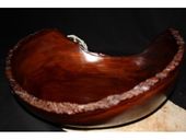 16" Tamarin Wood Bowl. Exotic Designer Carved Wooden Bowl. Art Gallery Grade!