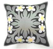 18" x 18" Multi color PLUMERIA Design. Hawaiian Quilted Pillow Slip. Tropical Home Decor. Gifts with Aloha...
