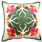 18" x 18" PINK HIBISCUS Design. Hawaiian Quilted Pillow Slip. Tropical Home Decor. Gifts with Aloha...