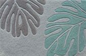 18 x 28" Hawaiian Blue / Gray Monstera Leaf Area Rug. Tropical Throw Carpet. Hawaiian Home Decor with Aloha...