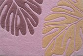 18 x 28" Hawaiian Lavender / Peach Monstera Leaf Area Rug. Tropical Throw Carpet. Hawaiian Home Decor with Aloha...