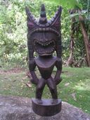 20" MONEY TIKI STATUE. Hawaiian Tiki Sculpture. Tropical Tiki Decor. Gifts with aloha...