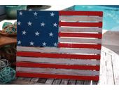 20" American Flag Wood Sign on Planks. Patriotic Americana Decor.  Gifts with Aloha...