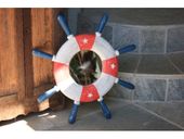 20" Americana SHIP WHEEL with Mirror - STARS AND STRIPES USA Flag Colors - Patriotic / Nautical Theme Rustic Decor.