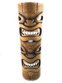 20" BAMBOO DOUBLE HEADED MASK - Tropical Island Tiki Decorations
