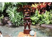 20" BIG KAHUNA TIKI STATUE. Golden Oak Finish. Hawaiian Tiki Sculpture. Tropical Tiki Decor. Gifts with aloha...