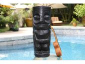20" EASTER ISLAND Tiki Totem.  Polynesian Sculpture. Modern Black Tiki