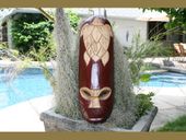 20" Fijian LUCKY TURTLE Mask. Symbol of LUCK. HAND CARVED Oceanic Art