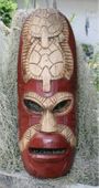 20" Fijian Tiki Mask with two Turtles. Symbol of the OCEAN GOD. South Seas Oceanic Art