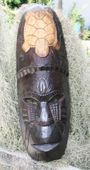 20" Fijian TURTLE Mask. Symbol of the THE WINNER. HAND CARVED Oceanic Art
