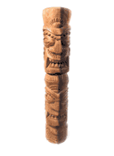 20" Hawaiian "Love and Money" Tiki Totem. Hand Carved Acacia Koa Wood.