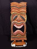 20" HAWAIIAN Tribal SHIELD Mask, South Seas Ocanic Art. Wood Carving