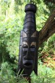 20"  Primitive MAORI CHIEF Tribal Mask. Abstract Art