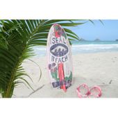 20" SEAL BEACH Tiki Surf Board Sign. Tropical Surfing Decor - Hawaiian Gifts with Aloha...