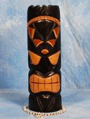 20" Smokin' Aces Tribal Tiki Mask. Polynesian Carving. Tropical  Wall Decor. Oceanic Art 
