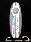 20" SUNSET BEACH Surf Board Tiki Sign. Roxy Surfing Art. Tropical Tiki Decoration. Hawaiian Gifts with aloha...