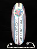 20" SUNSET BEACH Surf Board Tiki Sign. Roxy Surfing Art. Tropical Tiki Decoration. Hawaiian Gifts with aloha...