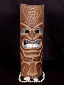 20" TAHITIAN TRIBAL MASK. Polynesian Wood Sculpture.Tropical Decor. (513750)