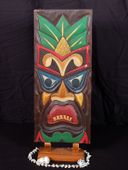 20" Tiki Shield Mask.Tropical Wall Decor. Exotic Tiki Decorations.