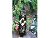 20"  Wooden Surfboard w/ Honu & Tiki Carvings - Hawaii DecorExotic  Tiki Bar Deoration