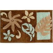 21"x 34" Hawaiian Brown Tiare Monstera Leaf Area Rug. Tropical Throw Carpet. Hawaiian Home Decor with Aloha...